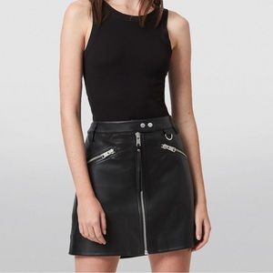Allsaints Tarren Leather Skirt
